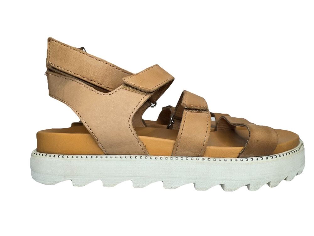 Sorel Sandals Womens 5 / Girls Youth 3.5 Roaming Multi Strap Tan Leather Comfort